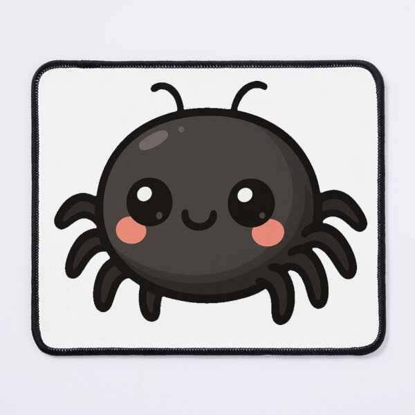 Item preview, Cute Kawaii Spider with Round Body Blushing Cheeks Smiling Face Adorable Chibi Halloween Cartoon Animal Character designed and sold by Mimoshi ⭐⭐⭐⭐⭐.