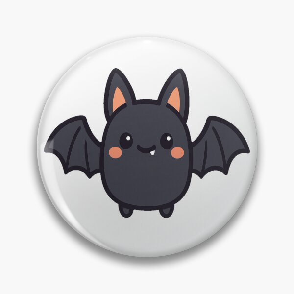 Item preview, Cute Kawaii Bat with Tiny Fangs Smiling Round Body Open Wings Adorable Chibi Halloween Cartoon Animal Character designed and sold by Mimoshi ⭐⭐⭐⭐⭐.