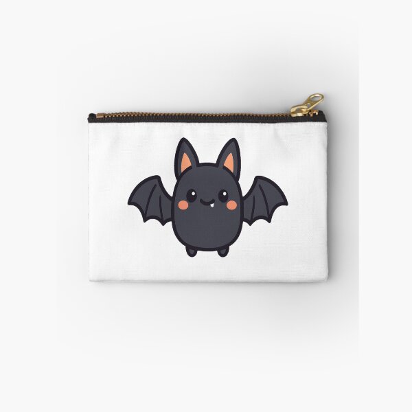 Item preview, Cute Kawaii Bat with Tiny Fangs Smiling Round Body Open Wings Adorable Chibi Halloween Cartoon Animal Character designed and sold by Mimoshi ⭐⭐⭐⭐⭐.