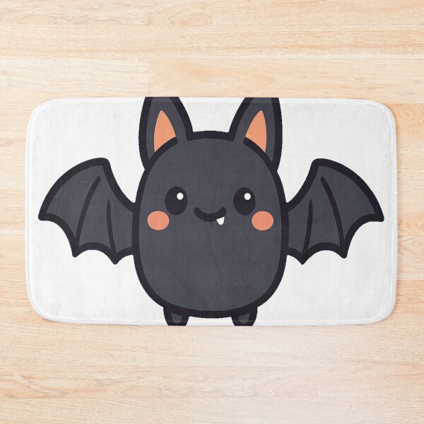 Item preview, Cute Kawaii Bat with Tiny Fangs Smiling Round Body Open Wings Adorable Chibi Halloween Cartoon Animal Character designed and sold by Mimoshi ⭐⭐⭐⭐⭐.