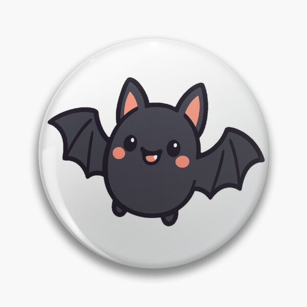 Item preview, Cute Kawaii Happy Smiling Bat with Wide Open Wings Adorable Spooky Halloween Cartoon Style Chibi Animal Character designed and sold by Mimoshi ⭐⭐⭐⭐⭐.