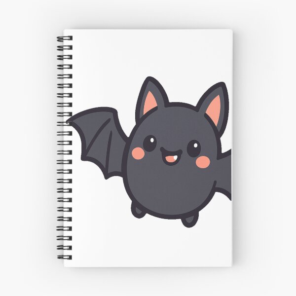 Item preview, Cute Kawaii Happy Smiling Bat with Wide Open Wings Adorable Spooky Halloween Cartoon Style Chibi Animal Character designed and sold by Mimoshi ⭐⭐⭐⭐⭐.