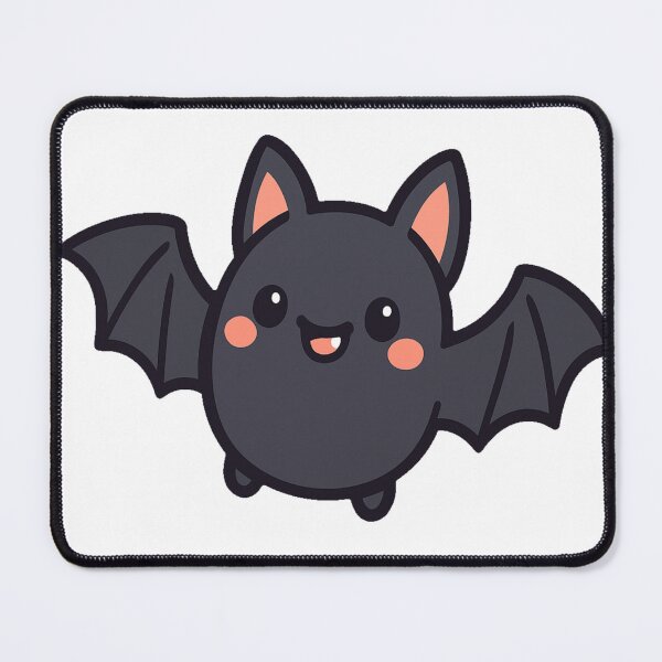 Item preview, Cute Kawaii Happy Smiling Bat with Wide Open Wings Adorable Spooky Halloween Cartoon Style Chibi Animal Character designed and sold by Mimoshi ⭐⭐⭐⭐⭐.