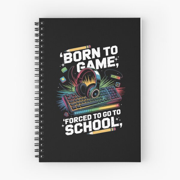 Item preview, Born to Game Forced to Go to School Funny Gamer Design designed and sold by ArtByKatti.