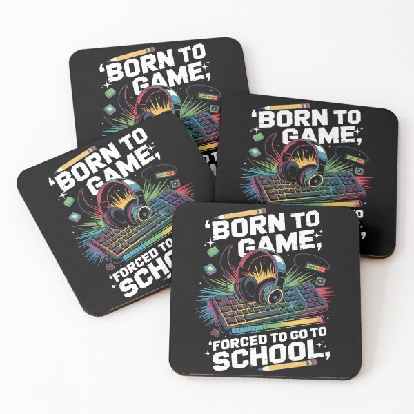 Item preview, Born to Game Forced to Go to School Funny Gamer Design designed and sold by ArtByKatti.