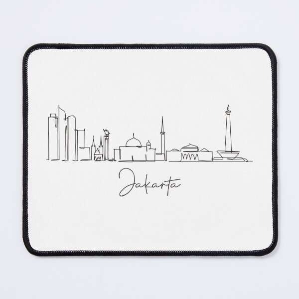 Item preview, Arte lineal de Yakarta: diseño minimalista de paisaje urbano designed and sold by FK2012.