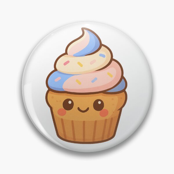 Item preview, Cute Cartoon Cupcake with Colorful Swirl Frosting Pastel Kawaii Style Sweet Dessert Bakery Pastry Party Celebration designed and sold by Mimoshi ⭐⭐⭐⭐⭐.