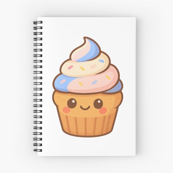 Item preview, Cute Cartoon Cupcake with Colorful Swirl Frosting Pastel Kawaii Style Sweet Dessert Bakery Pastry Party Celebration designed and sold by Mimoshi ⭐⭐⭐⭐⭐.