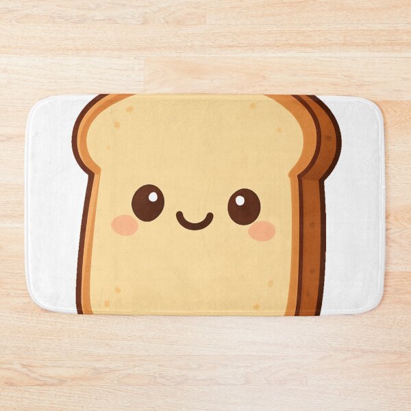Item preview, Cute Smiling Kawaii Bread Slice Cartoon Illustration Adorable Toast Character Happy Breakfast Food Sweet Bakery Design designed and sold by Mimoshi ⭐⭐⭐⭐⭐.