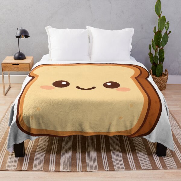Item preview, Cute Smiling Kawaii Bread Slice Cartoon Illustration Adorable Toast Character Happy Breakfast Food Sweet Bakery Design designed and sold by Mimoshi ⭐⭐⭐⭐⭐.