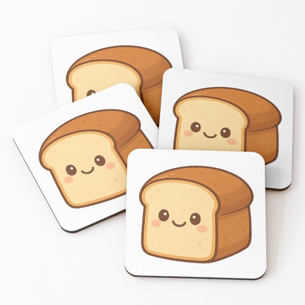 Item preview, Cute Smiling Kawaii Bread Loaf Cartoon Illustration Adorable Bakery Slice Breakfast Food Sweet Toast Character designed and sold by Mimoshi ⭐⭐⭐⭐⭐.