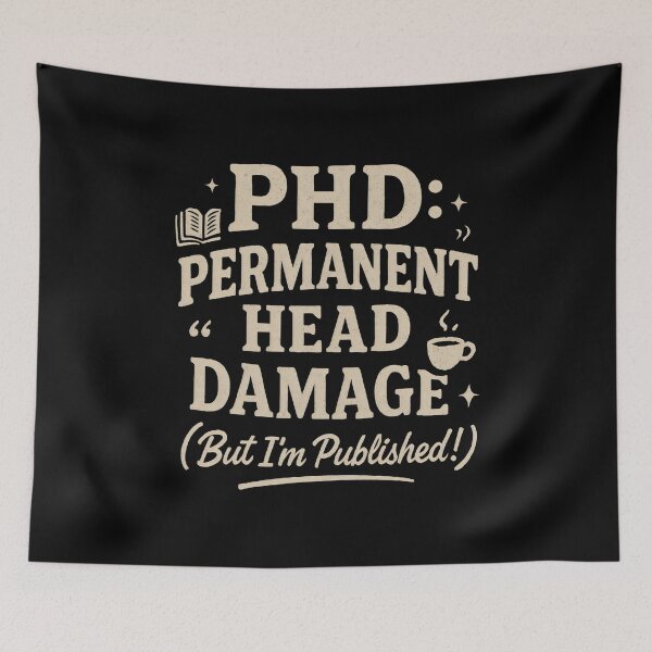Item preview, Funny PhD - PhD: Permanent Head Damage  designed and sold by DemureArtsy.