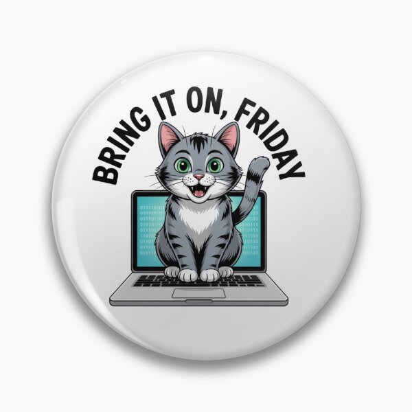Item preview, Bring It On Friday – Confident Cat on Laptop Developer Design designed and sold by teevoxx.