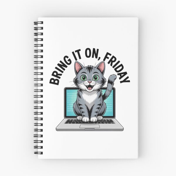 Item preview, Bring It On Friday – Confident Cat on Laptop Developer Design designed and sold by teevoxx.