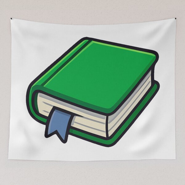 Item preview, Green Cartoon Book with Blue Bookmark Cute Education Knowledge School Study Reading Learning Symbol Flat Design designed and sold by Mimoshi ⭐⭐⭐⭐⭐.