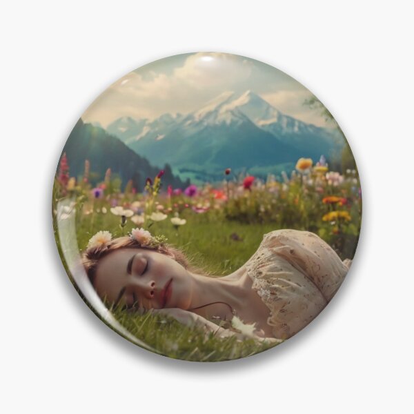Item preview, Peaceful Victorian Woman Sleeping in Wildflower Meadow designed and sold by BlareBlare.