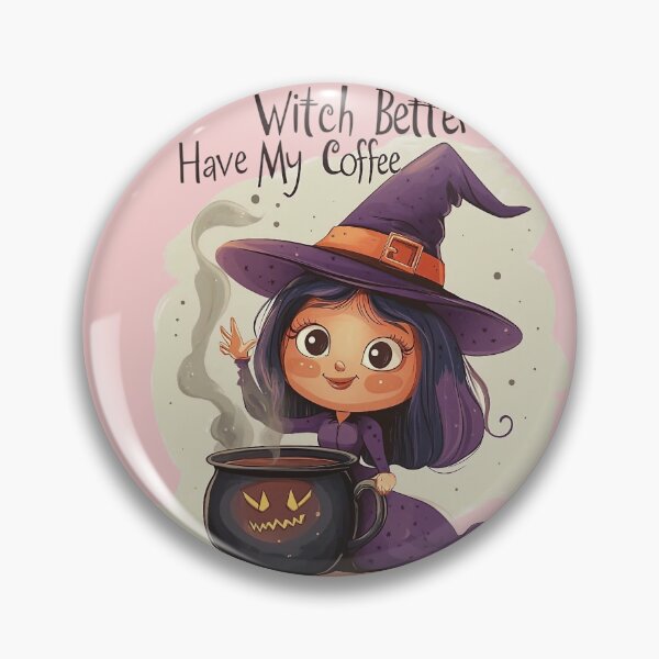 Item preview, Witch Better Have My Coffee – cute witch with coffee kettle for Halloween designed and sold by Meiersbeste.
