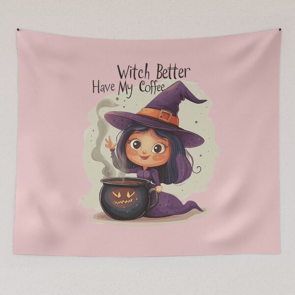 Item preview, Witch Better Have My Coffee – cute witch with coffee kettle for Halloween designed and sold by Meiersbeste.