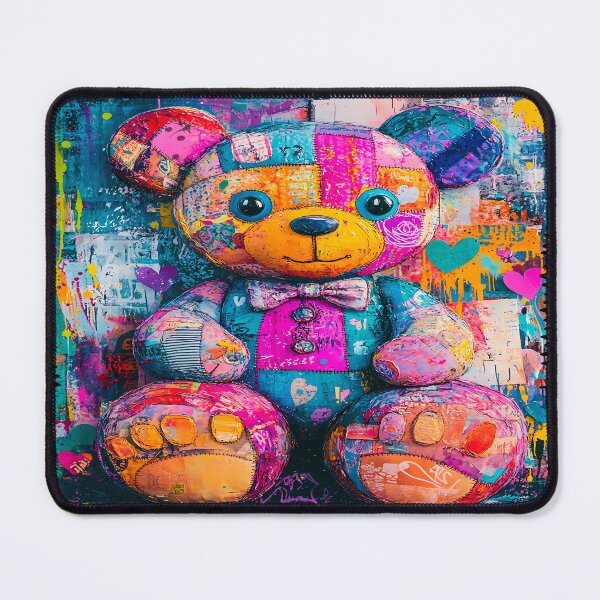 Item preview, Colorful Teddy Bear - Whimsical Animal Art designed and sold by PawPrintStyles.