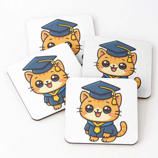 Item preview, Cute Orange Cat in Graduation Gown with Cap Cartoon Style Student Success Celebration Academic Achievement Illustration Design designed and sold by Mimoshi ⭐⭐⭐⭐⭐.