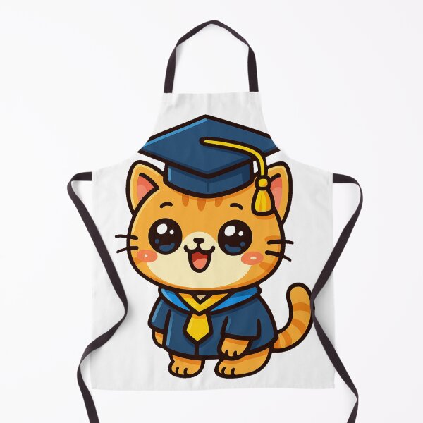Item preview, Cute Orange Cat in Graduation Gown with Cap Cartoon Style Student Success Celebration Academic Achievement Illustration Design designed and sold by Mimoshi ⭐⭐⭐⭐⭐.