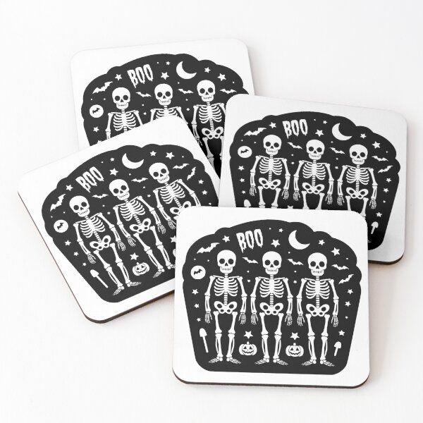 Item preview, Halloween skeleton with bats - halloween moon night  designed and sold by cocomelon168.
