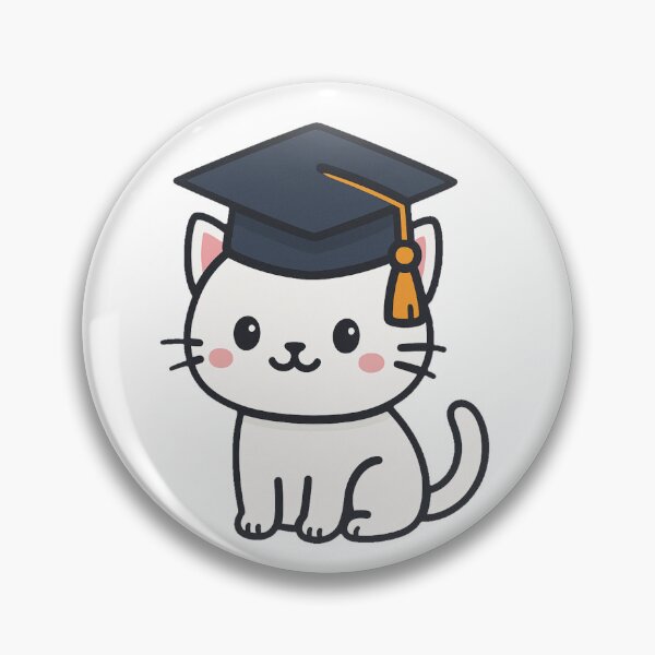 Item preview, Cute White Cat with Graduation Cap Cartoon Style Academic Success Student Achievement School College University Celebration Illustration Design designed and sold by Mimoshi ⭐⭐⭐⭐⭐.