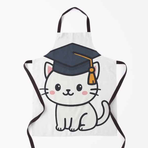 Item preview, Cute White Cat with Graduation Cap Cartoon Style Academic Success Student Achievement School College University Celebration Illustration Design designed and sold by Mimoshi ⭐⭐⭐⭐⭐.