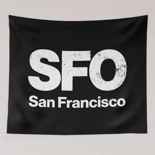 Item preview, SFO San Francisco Airport Code Tag (Distressed Graphic) designed and sold by TurbineDesign.