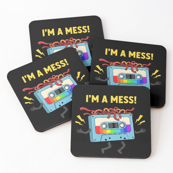 Item preview, I’m a Mess 80s Vintage Music Design - Funny Retro Cassette Tape designed and sold by fawzimorsy.