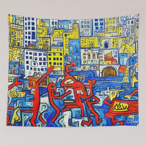 Item preview, Edinburgh , Keith Haring style designed and sold by Guy Christophe Tixier.