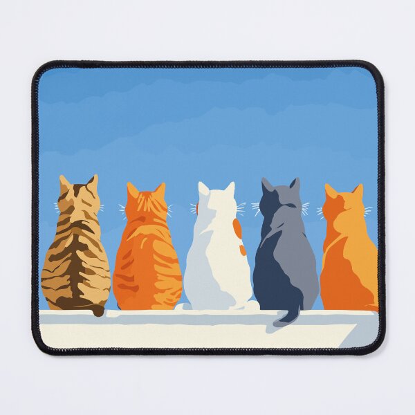 Item preview, Minimalist Cat Illustration – Five Cats Sitting Together designed and sold by Moss and Moon Studio.