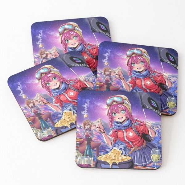 Item preview, Cute Anime Girls Eating Cheese Fondue in the Swiss Alps – 90's Retro Style designed and sold by AirForceTuan.