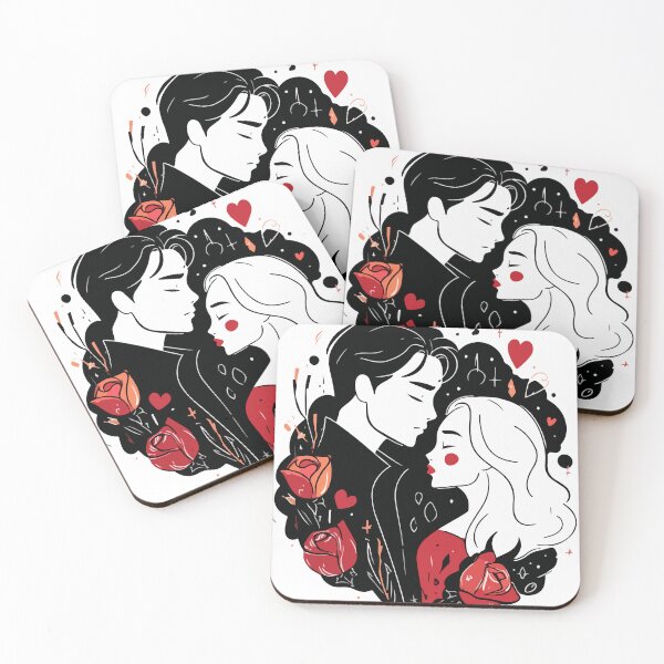 Item preview, Romantic Couple Silhouette – Dark Romance Love Art designed and sold by Moss and Moon Studio.