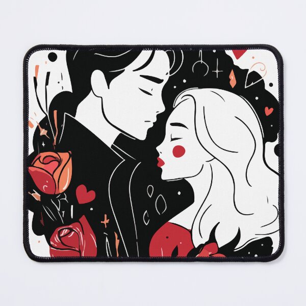 Item preview, Romantic Couple Silhouette – Dark Romance Love Art designed and sold by Moss and Moon Studio.