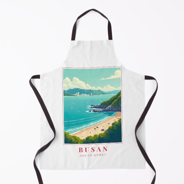 Item preview, Busan South Korea Illustration – Coastal Skyline, Culture, and Urban Energy designed and sold by MapMyMiles.