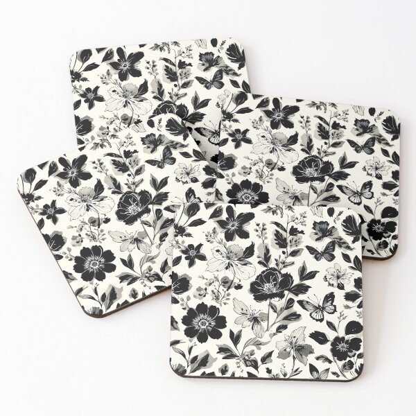 Item preview, Black and White Floral and Butterfly Design iPhone Case designed and sold by FestivityFinds.