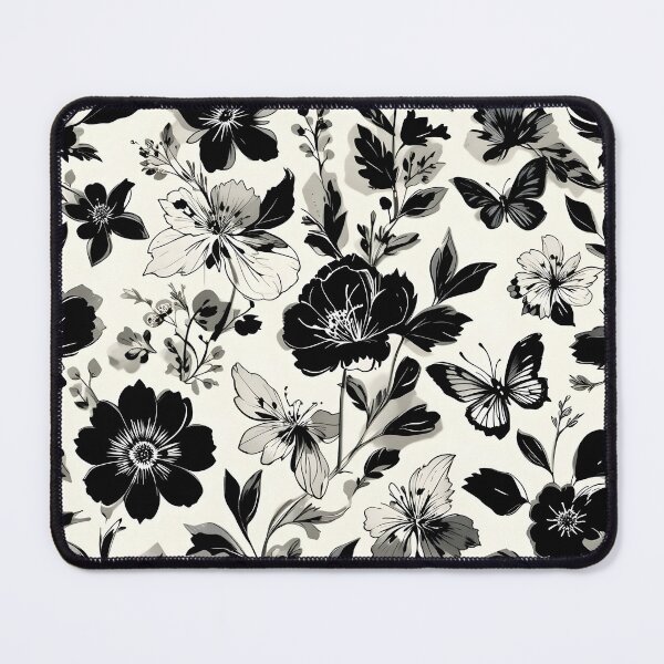 Item preview, Black and White Floral and Butterfly Design iPhone Case designed and sold by FestivityFinds.