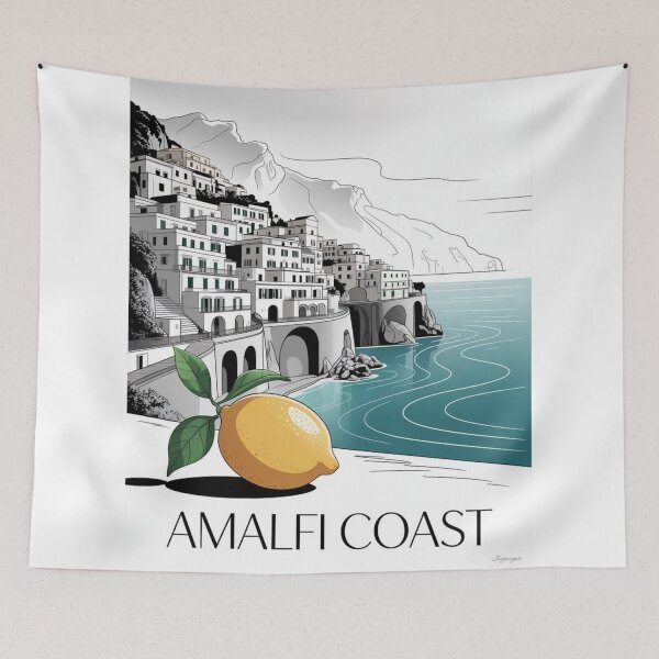 Item preview, Amalfi Coast Minimalist Line Art Poster designed and sold by Timeless Design.