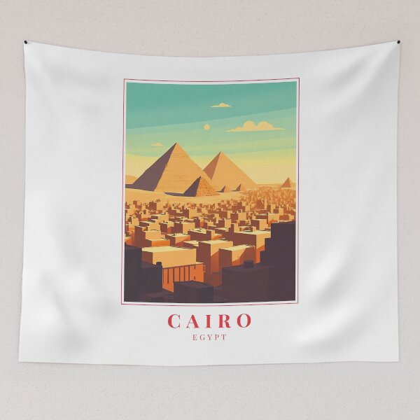 Aperçu de l'œuvre Illustration du Caire, Égypte – Majesté antique et rythme urbain créée et vendue par MapMyMiles.