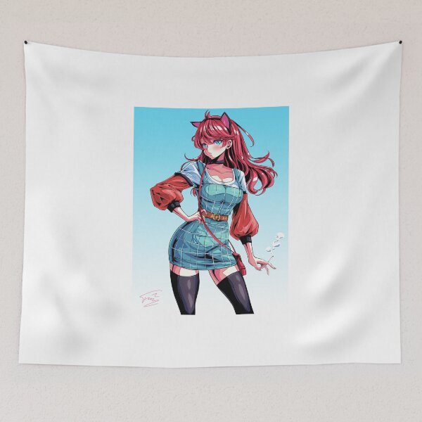Item preview, Sensual Cat-Eared Anime Woman – 90’s Retro Aesthetic designed and sold by AirForceTuan.