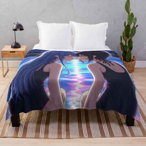 Item preview, Yuri Anime Girls in Pool – Romantic Night Poster designed and sold by GerwantSHOP.