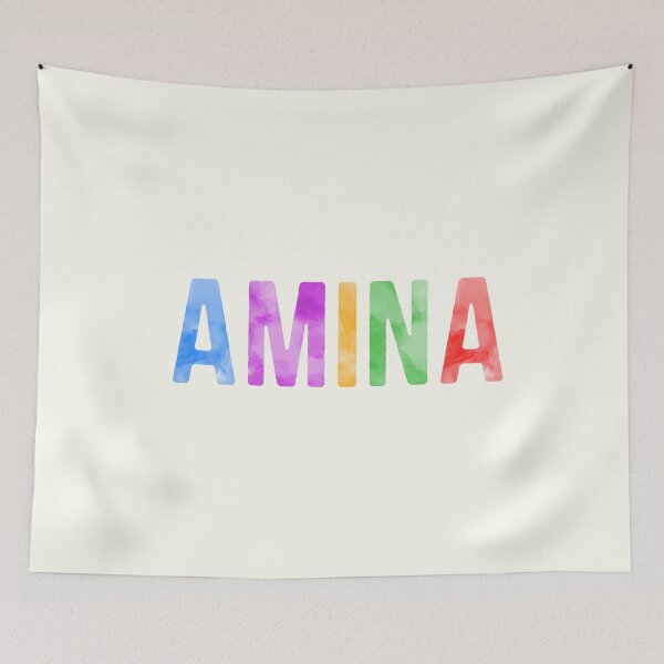 Item preview, Amina Name Bright Colors designed and sold by Jeallan Designs.