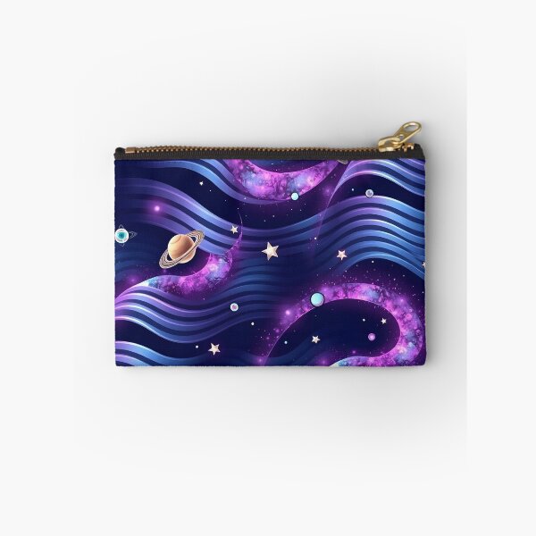 Item preview, Cosmic Waves and Planets – Vibrant Purple and Blue Space Design with Stars and Saturn designed and sold by FestivityFinds.