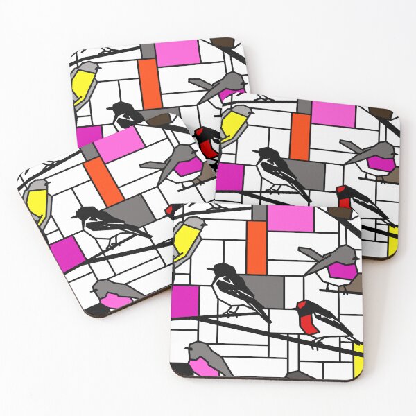 Item preview, Mondrian Australian Robins designed and sold by CCArtPrints.