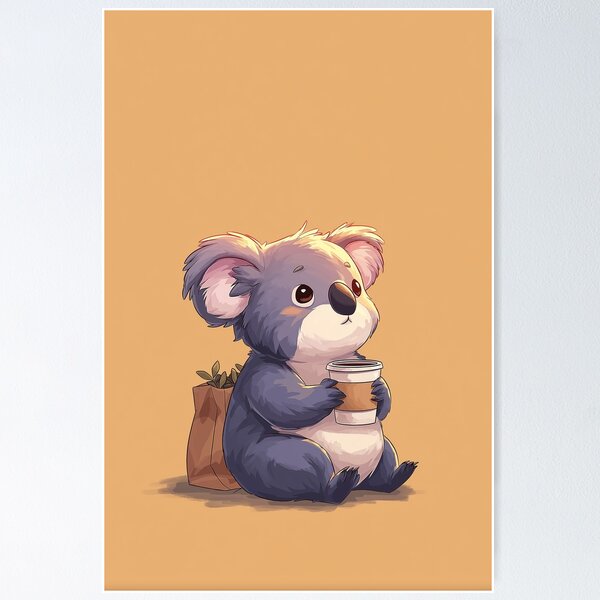 Item preview, Koala drinking coffee designed and sold by TaverneKuna.