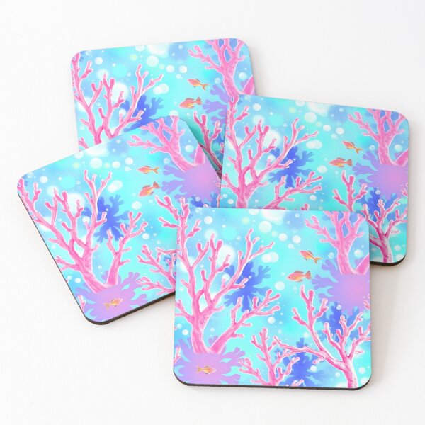 Item preview, Vibrant Coral Reef and Fish – Pastel Ocean Scene with Pink Coral and Playful Fish designed and sold by FestivityFinds.