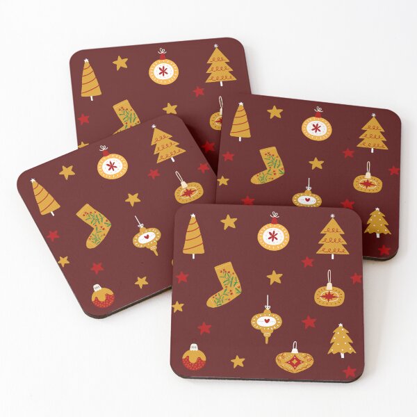 Item preview, Red and gold Christmas pattern designed and sold by AcuarelasCA.