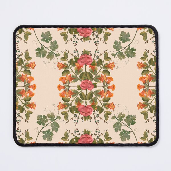 Item preview, Seamless pattern with watercolor pink and orange flowers designed and sold by Grin Katalina Floral Patterns & Cozy Art.