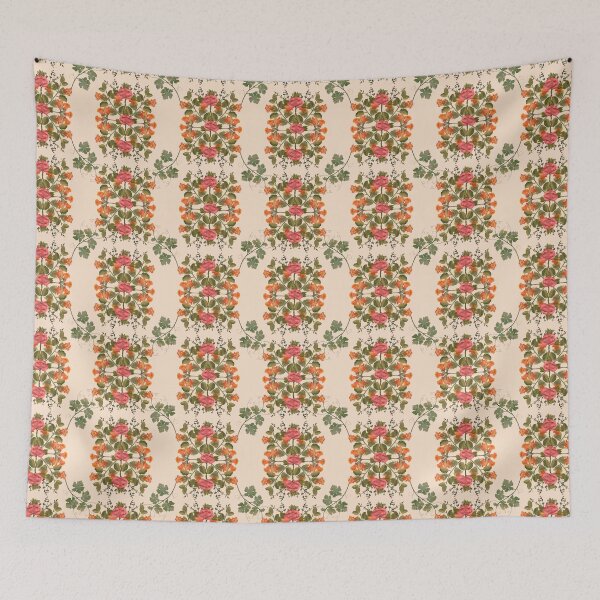 Item preview, Seamless pattern with watercolor pink and orange flowers designed and sold by Grin Katalina Floral Patterns & Cozy Art.